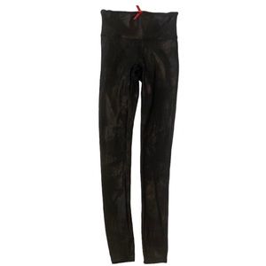 Spanx high waisted black leather look leggings S